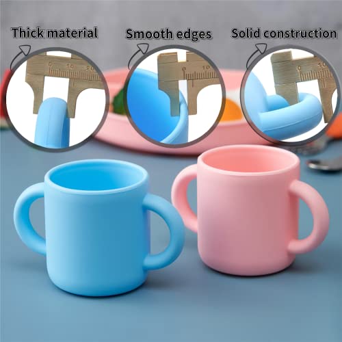 Silicone Training Cup For Infants - 2 Easy- Grip Handles - Baby Open Cup 5 Oz, Great For Toddlers, Infants, Babies, Children (Princess Powder) #TOP3