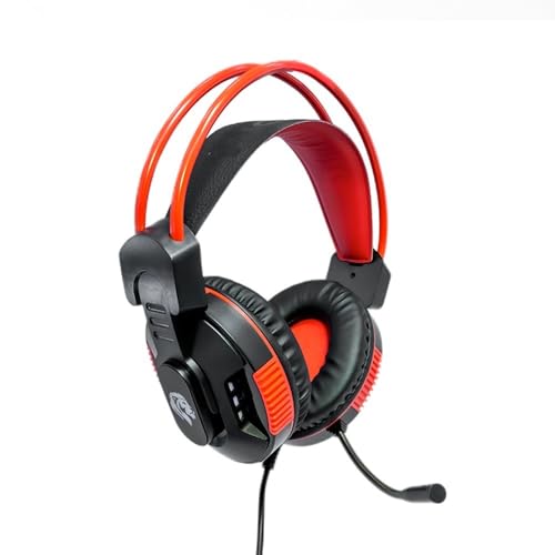 Fone De Ouvido Headset Gamer Com Microfone E Led - HAYOM, HF2207, Red, Grande