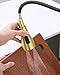 Kitchen Faucet Sprayer Head Replacement - with 15 Adapters Pull Down Faucet Spray Head, Pull Out Faucet Sprayer Nozzle, 3 Function Kitchen Tap Spray Spout Part Connector, Brushed Gold
