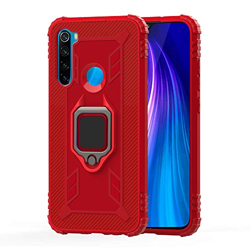 TANYO Funda Adecuado para Huawei Honor 9X, TPU Silicona Reforzadas Armor Carcasa, Tough Robusta Armadura Estuche con 360° Magnético Anillo Soporte, Rojo