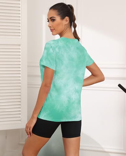 Image of KevaMolly Workout Tops for Women UPF50+ Breathable Loose Fit Yoga T Shirts Short Sleeve Running Gym Athletic Tee Top