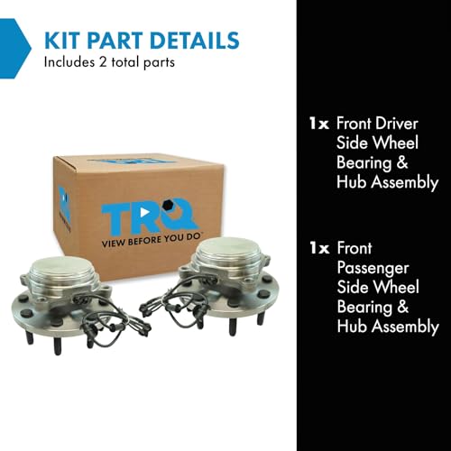 Image of TRQ 2 Piece Front Wheel Bearing & Hub Assembly Set Compatible with 2009-2010 Dodge Ram 2500, 3500 2011 Ram 2500 3500