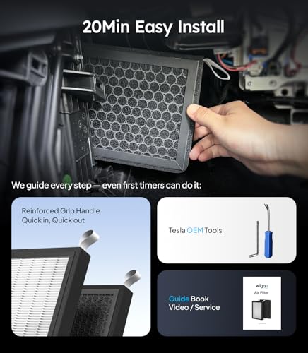 Image of Wigoo 2026 HEPA Cabin Air Filter for Tesla Model 3 Model Y, 2-Pack