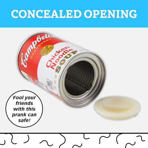 BigMouth Inc Campbells Chicken Noodle Soup Can Diversion Safe - Hidden Safe for Money Stash - Secret Compartment, Hidden Storage, Fun Gag Gift and Cool Money Container