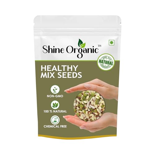 Image of Shine Organic Char Magaz Seeds - 4in1 Mix Seeds - 100 gm All in one (Watermelon Seeds, Pumpkin Seeds, Muskmelon Seeds, Flax Seeds) (100 GM)