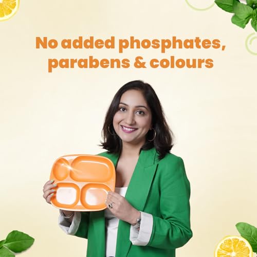 Image of Koparo Organic Dishwash Liquid | 2 Litres Refill Pack | Powerful Grease Cutting Dishwasher Liquid | Thick Foam Liquid Dishwash for Kitchen Utensils | Baby & Pet Safe | Orange & Sweet Lime Fragrance