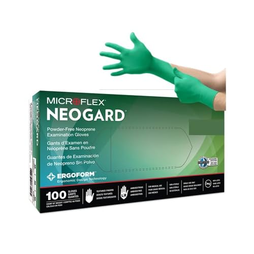 Microflex C523 NeoGard Neoprene Exam Gloves Large 100/Box