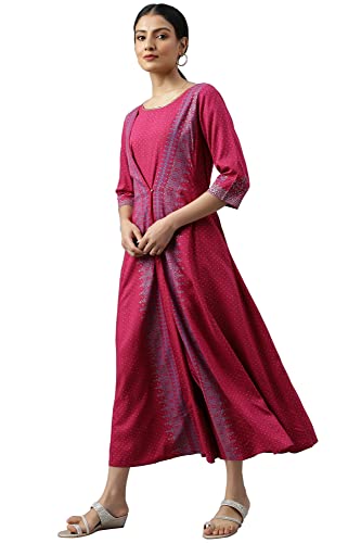 Image of W Womens for Woman Dark Pink Liva Eco Mock Layer Embellished Jumpsuit