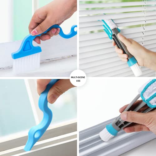 Image of SetSail Blind Duster, Blind Cleaner Duster and Brush Kit with 3pcs Removable Microfiber Sleeves Groove Gap Cleaning Tool for Household Cleaning Window Cleaning Air Conditioner Cleaner