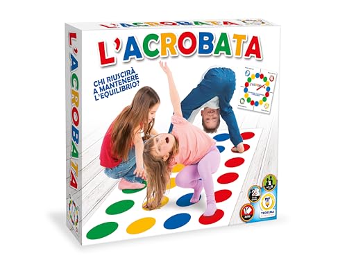 Teorema Giocattoli, L'Acrobata, Il Classico Gioco di Equilibrio e Abilità, Divertente Gioco da Tavolo con Tappeto Colorato per Bambini, Adulti e Feste in Famiglia, Sfida di Movimento