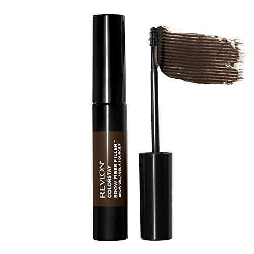 Revlon ColorStay   Relleno de fibra para cejas, gel impermeable y voluminizante, color marrón oscuro 305