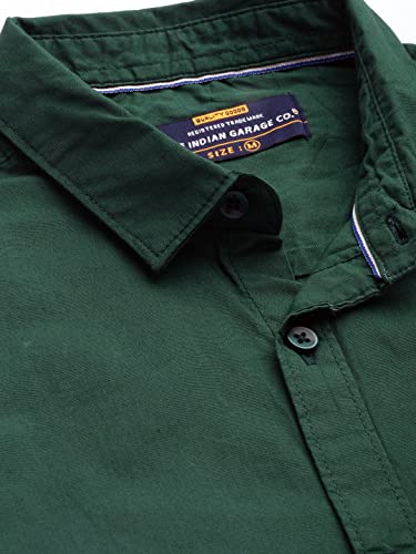 Image of The Indian Garage Co Men Slim Fit Solid Full Sleeves Cutaway Collar Casual Shirt