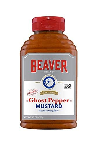 Beaver Ghost Pepper Mustard, 13 Ounce Squeeze Bottle (Pack of 3)