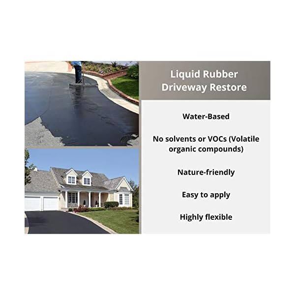 Liquid Rubber Driveway Restore Sealant Highly Flexible Asphalt Coating Fills Cracks and