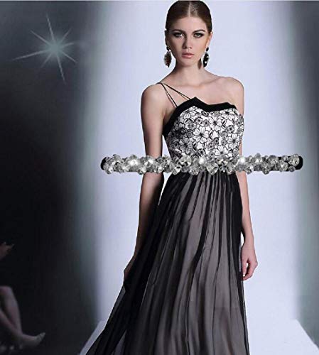 Womens Skinny Belt for Dresses Vintage Rhinestone Silver Stretch Waist Belt Retro Cinch BeltStretch Ladies Waist Belt3