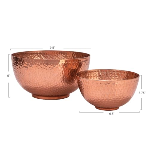 Bloomingville EC1511 Copper Round Hammered Metal Bowls, Set Of 2 Sizes thumb #5