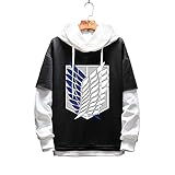 JRPROPO Anime Attack on Titan Jacket Coat Eren Jaeger Graphic Black white stitching Hoodie Cosplay...