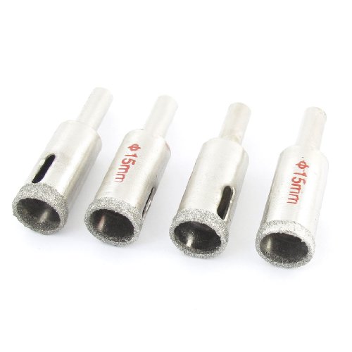 Aexit Juego de 4 brocas para vidrio 15 mm miniatura 1