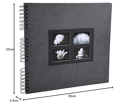 Exacompta 16841E Premium Fotoalbum Passion mit 50 schwarzen Seiten, perfekt für Ihre Fotos zum selbstgestalten Fotobuch Spiralalbum schwarz, 32 x 32 cm
