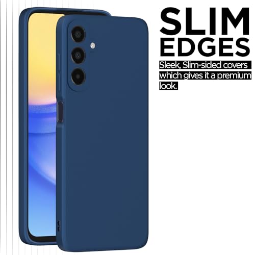 Image of Outlouders Back Cover for Samsung Galaxy A15 5G | Camera Protection | Durable Soft Matte Silicone Bumper Case (Blue)
