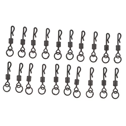 Mipcase 20pcs Fishing Swivel Connectors Solid Ring Barrel Fishing Rolling Swivel High Strength Multi-Purpose Fishing Hook Connect