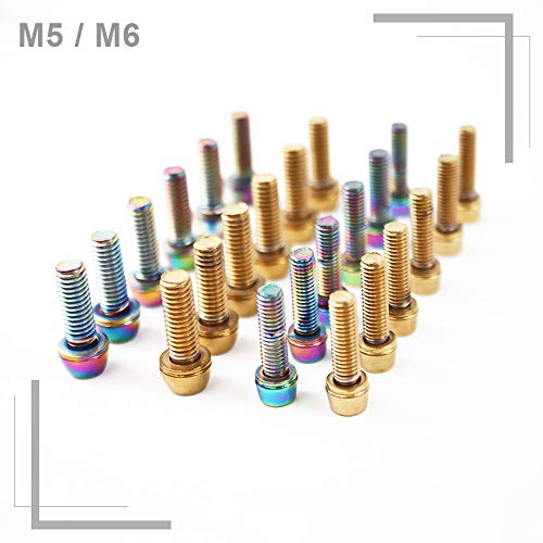 Krsec Us-Stock Titanium Stem Screw M6/M5 Mtb Bike Titanium Plated Mtb Bicycle Handlebar Stainless Steel Screw Cycle #TOP3