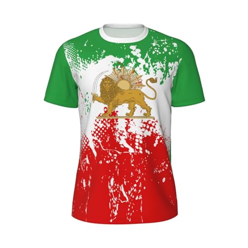 Emblem of Iran Lion and Sun 1979-1980 (5) T-Shirt Sports Jerseys Patriotic for Running Soccer Fitness Black