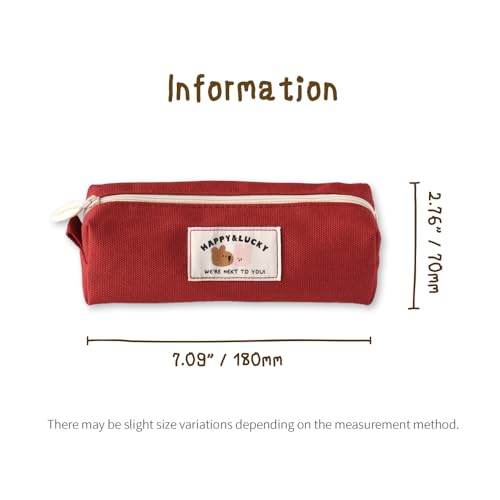 Image of Monolike Happy and Lucky Block Pen Case, Red - Pencil Pouch, Portable Pencil Bag, Pencil Case, Office Pouch case