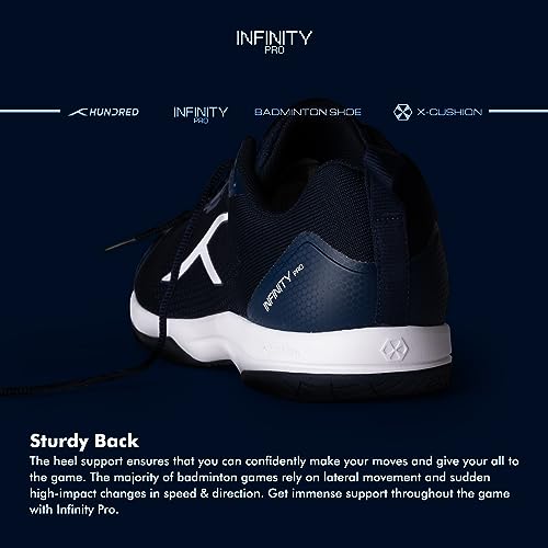 Image of Hundred Infinity Pro Badminton Shoes (Non Marking) | Also Perfect for Squash, Table Tennis, Volleyball, Basketball & Indoor Sports | Lightweight & Durable | X-Cushion
