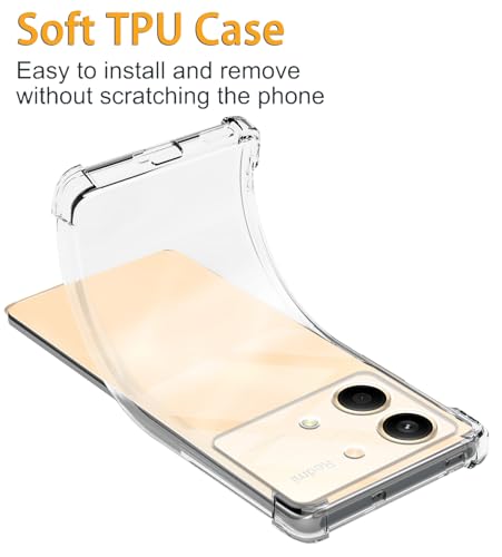 Image of Back Cover Silicone Flexible Bumper Transparent Cover for Poco X6 Neo 5G -Transparent