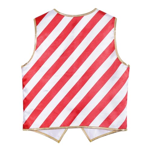 Kids Boys Christmas Candy Cane Striped Vest Hip-hop Jazz Dance Performance Waistcoat Tops2