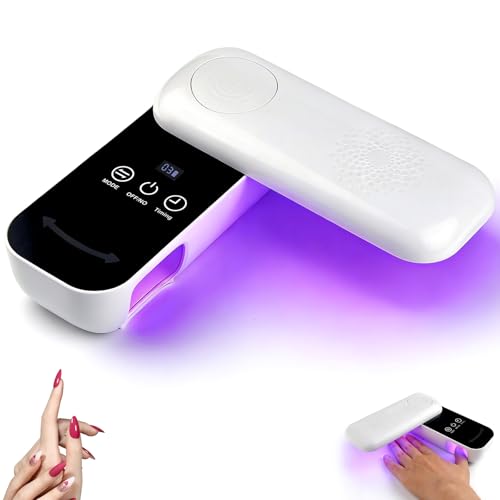 Lampe UV Ongles Gel, Lampe à Ongles UV LED, Orientable 240° et Pliable, Séchoir pour Vernis ge Lampe LED Ongle Onglerie Professionnelle avec 3 Minuteries...