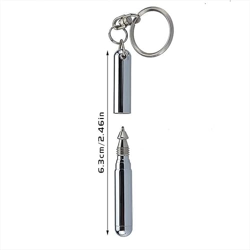 Miniatura 2 de BWESOO 2 mini bolígrafos retráctiles hechos de acero inoxidable, bolígrafo de herramientas de metal retráctil, llavero de bolsillo retráctil,