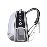 Toyvian Mochila Transportadora Expandible para Mascotas Pequeñas, Transparente Panel Frontal y Trasero Tipo Burbuja, Diseño Ligero y Ventilado para Viajes, Senderismo y Transporte Cómodo