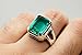 8 Carat Emerald Cut Deep Green Created Emerald Women Solitaire Ring Sterling Silver 925 Handmade Zamurd Elegant Ring (9.75)