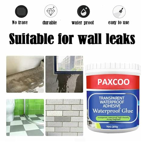 Image of PAXCOO Transparent Waterproof Glue With Brush, Leakage Protection Outdoor Bathroom Wall Tile Window Roof Adhesive, Super Clear Invisible Agent Glue Shower, Super Strong Bonding Sealant Waterproof Gel