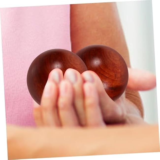 Totority 2Pcs Hand Exercise Wooden Baoding Balls Muscle Stretch Balls for Finger Massage and Strength Training Practical Hand Training Tool for Dexterity and Injury