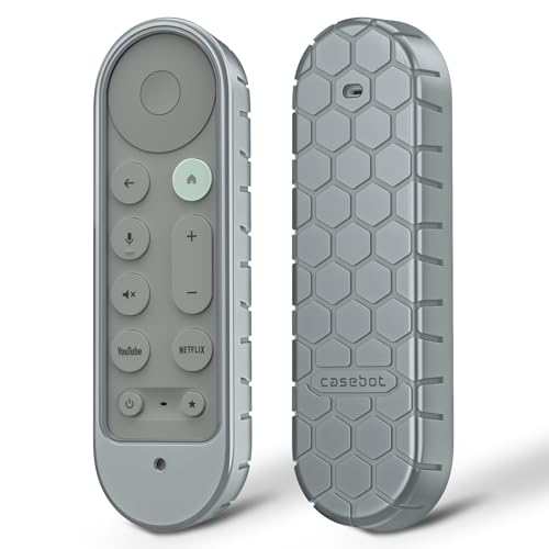 Fintie Protective Case for Google TV Streamer (4K) Voice Search Remote 2024 - Honey Comb Lightweight Anti-Slip Shockproof Silicone Cover (Hazel)