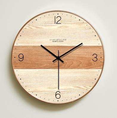 Large Wall Clock Modern Design Silent Living Room Wooden Wall Clock Fashion Silent Wall Clock Home Decoration Relojes De Pared Color 1 12 inch
