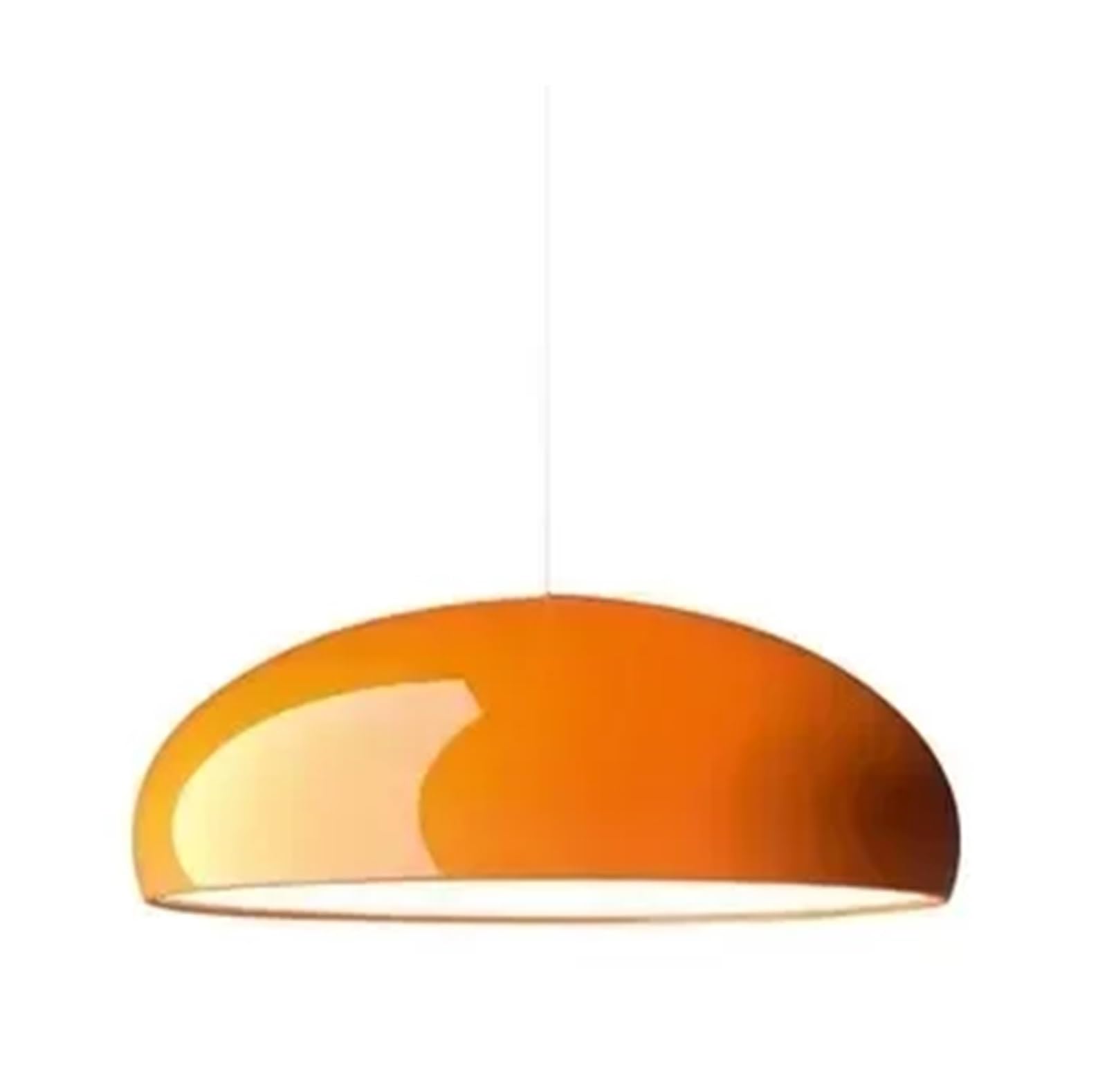Bdfjeds Orange Pendant Lights Shade Modern Led Pendant Lights Black White Round Aluminum Lampshade Chandelier Dining Table Room Decor(,Dia 45Cm)