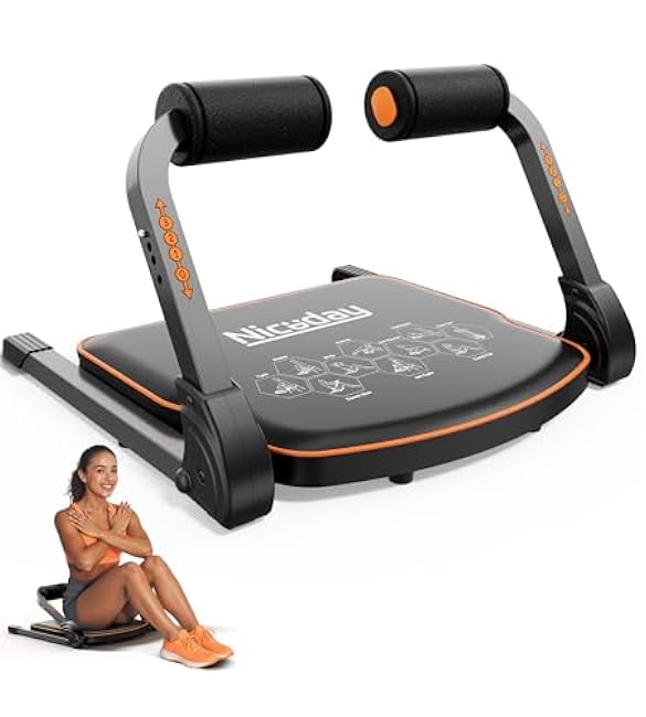 Niceday Ab Workout Equipment, Ab Machine for Stomach Workout, Ab Trainer Machine for Home, Ab Crunch Machine for Home Exercise, Sit Up Machine with Resistance Bands and 330 LBS Weight Capacity