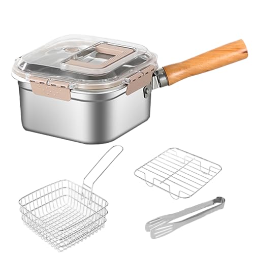 Friteuse avec panier – Poêle à frire pour le camping, la maison, pour les frites, le poisson,