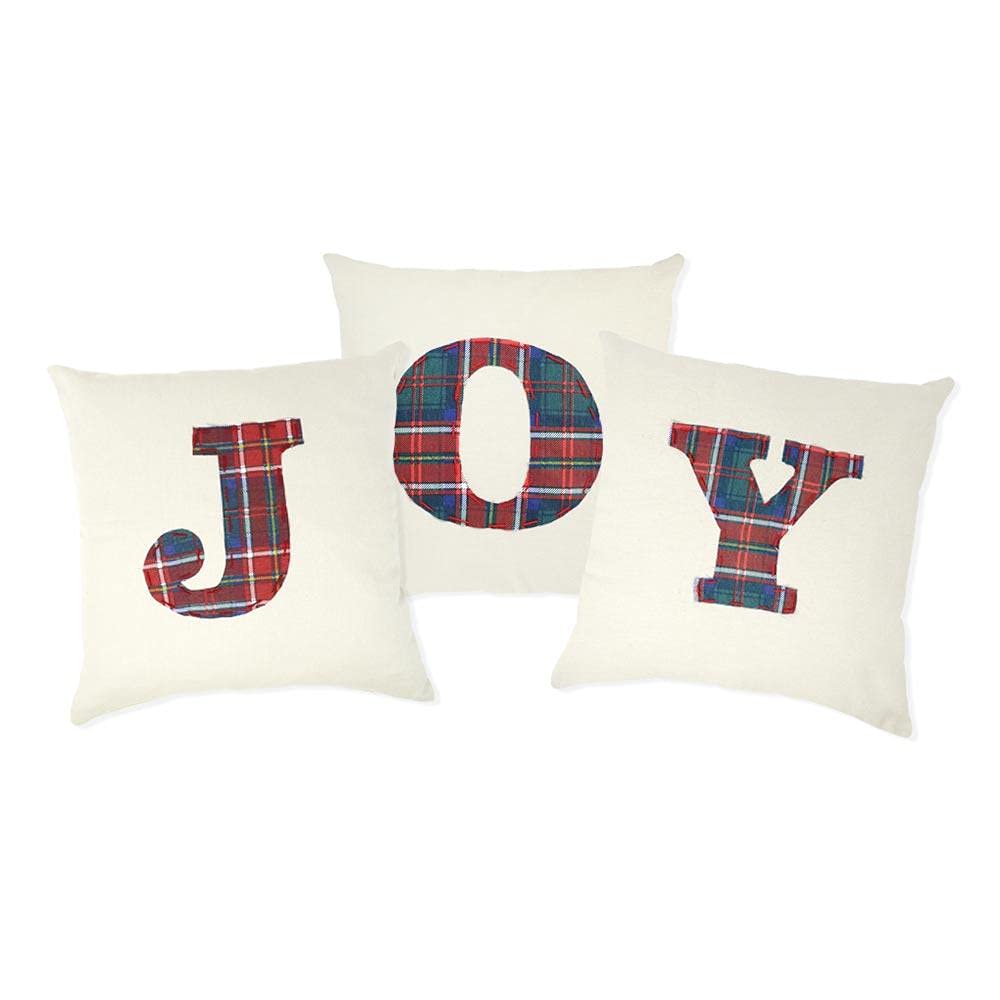 Declea Home Decor Joy - Juego de 3 Cojines navideños para sofá, Cama, decoración navideña