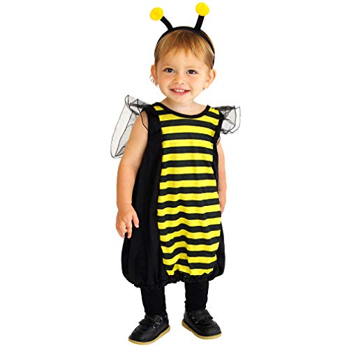 EOZY Disfraz de Carnaval para Niños Pequeños,Disfraces de Abejas Mono de Halloween Traje de Fiesta para Niñas Niños de altura 95-120 cm (S) Cover