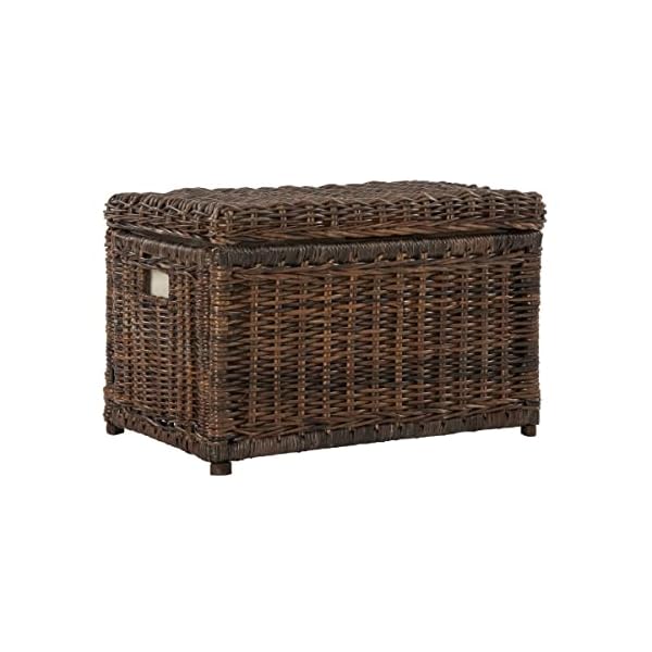 Happimess hpm9002a elijah 30 wicker storage trunk collapsible for flat storage rattan sarang buaya coastal for office dorm room livingroom bedroom dining room brown  urban country home decor