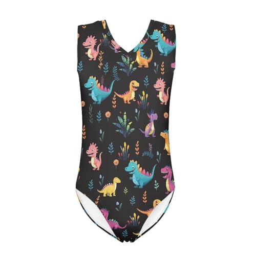 Image of One Piece Swimsuit Girls Kids Bathing Suit V Neck Wide Shoulder Strap Toddler Beach Swimwear for 3-14 Years