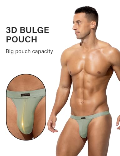 Casey Kevin Men's Sexy Briefs Ice Silk Bulge Underwear Mesh Panties Breathable Underpants4