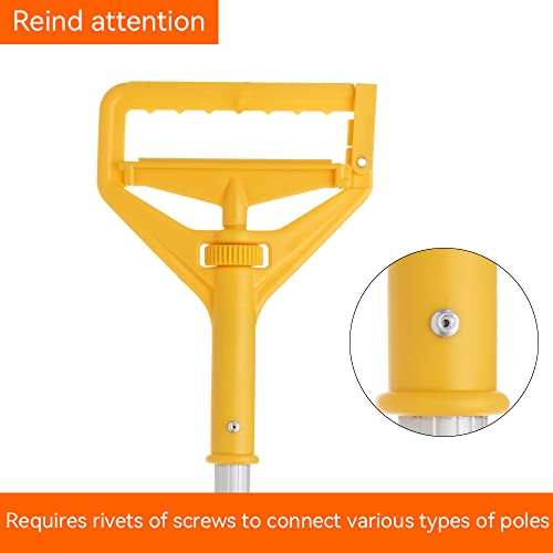 Image of Commercial Mop Clamps-Quick Change Head Mop Handle -Heavy Duty Mop Head Replacement Holder Change Mop Handle -Commercial Gripper Mop Wet Mop Handle 2PC (KL-MSZJ-Huang)