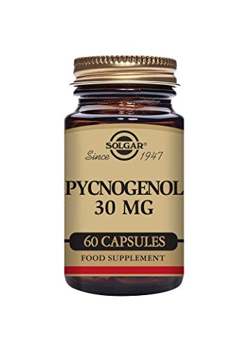 Solgar Pycnogenol 30mg Vegetable Capsules - Pack of 60 - Vitamin C - Derived from Pine Bark - Vegan, Kosher and Gluten-Free
