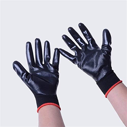 YSVQHHDV Guante de Goma Guantes de Goma Guantes Protectores Antideslizantes Resistentes al Desgaste con Guantes Transpirables de Goma Que Trabajan Guantes de Ropa de jardín Guantes de Caucho(B)